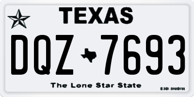 TX license plate DQZ7693