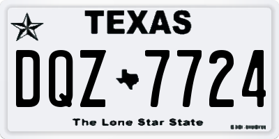 TX license plate DQZ7724