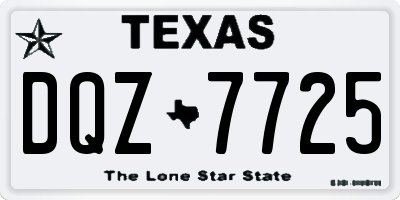 TX license plate DQZ7725
