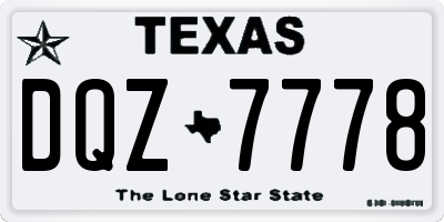 TX license plate DQZ7778