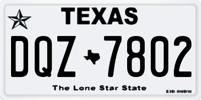 TX license plate DQZ7802