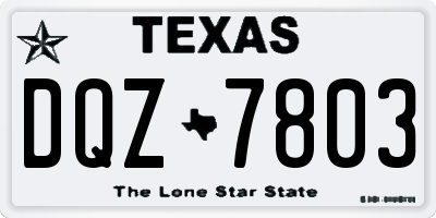 TX license plate DQZ7803