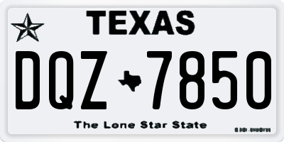 TX license plate DQZ7850