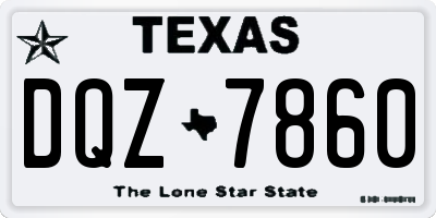 TX license plate DQZ7860