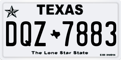 TX license plate DQZ7883