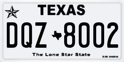 TX license plate DQZ8002