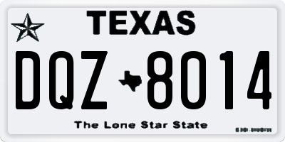 TX license plate DQZ8014