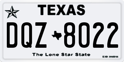 TX license plate DQZ8022