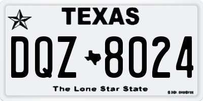 TX license plate DQZ8024
