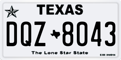 TX license plate DQZ8043