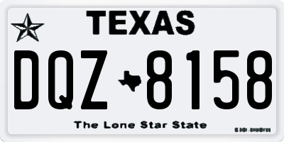 TX license plate DQZ8158