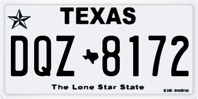 TX license plate DQZ8172