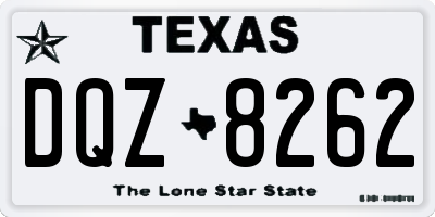 TX license plate DQZ8262