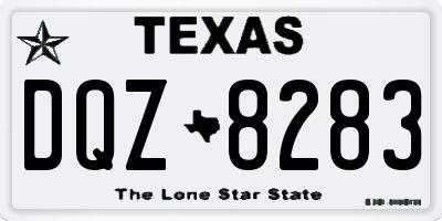 TX license plate DQZ8283