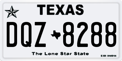 TX license plate DQZ8288