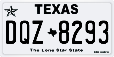 TX license plate DQZ8293