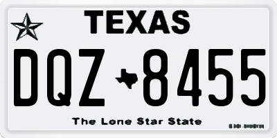 TX license plate DQZ8455