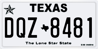 TX license plate DQZ8481