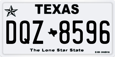 TX license plate DQZ8596