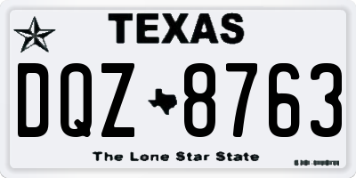TX license plate DQZ8763