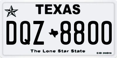 TX license plate DQZ8800