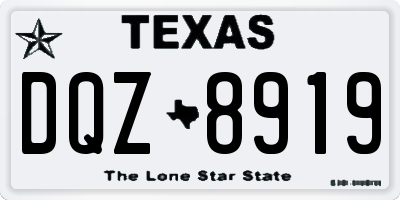 TX license plate DQZ8919