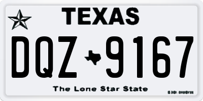 TX license plate DQZ9167