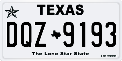 TX license plate DQZ9193