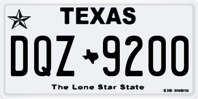 TX license plate DQZ9200