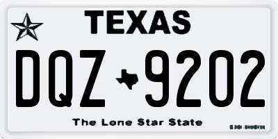 TX license plate DQZ9202
