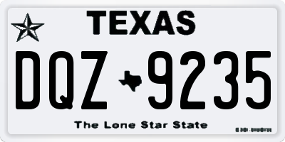 TX license plate DQZ9235