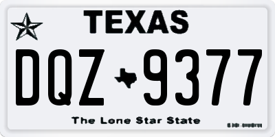 TX license plate DQZ9377