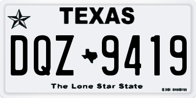 TX license plate DQZ9419