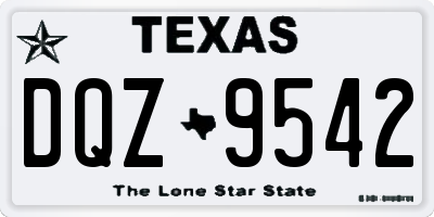 TX license plate DQZ9542