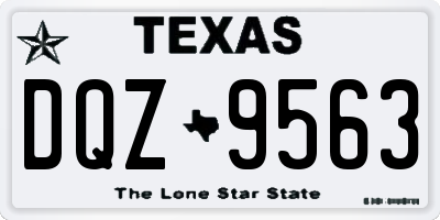 TX license plate DQZ9563