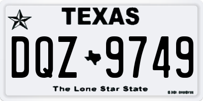 TX license plate DQZ9749