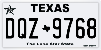 TX license plate DQZ9768