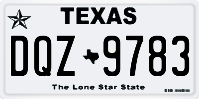 TX license plate DQZ9783