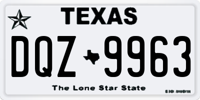 TX license plate DQZ9963