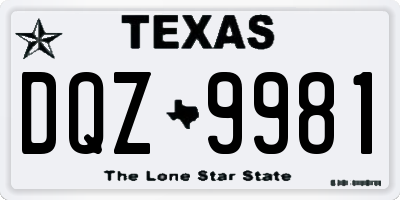 TX license plate DQZ9981