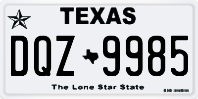 TX license plate DQZ9985