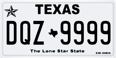 TX license plate DQZ9999