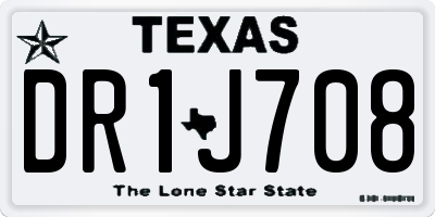 TX license plate DR1J708