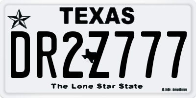 TX license plate DR2Z777