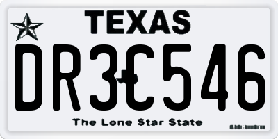 TX license plate DR3C546