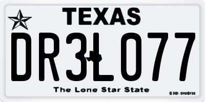 TX license plate DR3L077