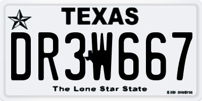 TX license plate DR3W667