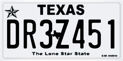 TX license plate DR3Z451