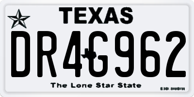 TX license plate DR4G962