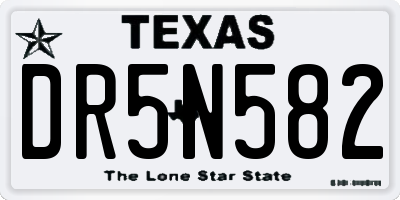 TX license plate DR5N582